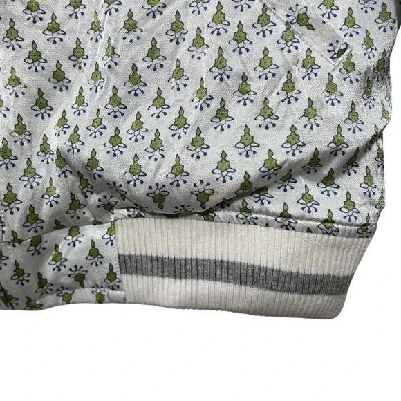 Anthropologie Tiny Editions‎ Amber floral satin embroidered bomber jacket Sz L